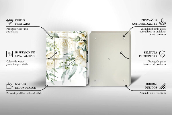 Krájecí prkénko skleněné Akvarel květiny