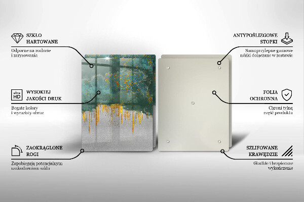 Krájecí prkénko skleněné Abstrakce se zlatem