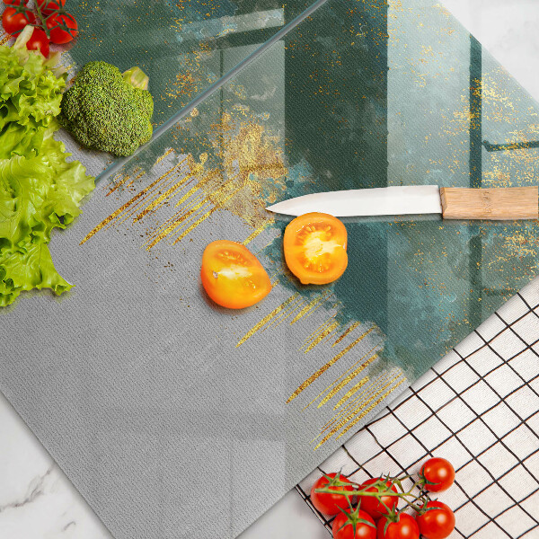 Krájecí prkénko skleněné Abstrakce se zlatem