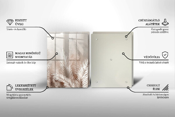 Skleněná krájecí deska Boho vegetační listy