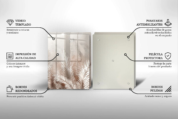 Skleněná krájecí deska Boho vegetační listy