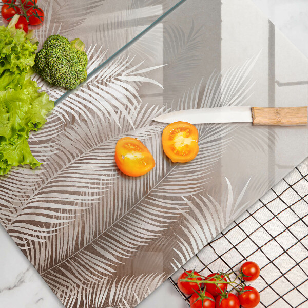 Skleněná krájecí deska Boho vegetační listy