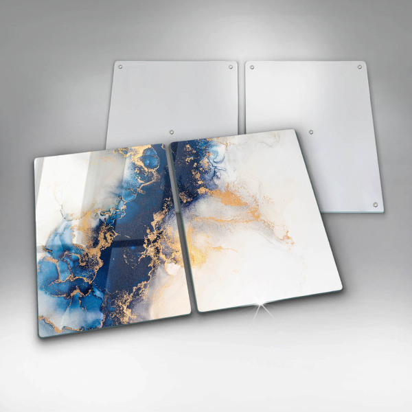 Skleněná krájecí deska Abstrakce s modrou