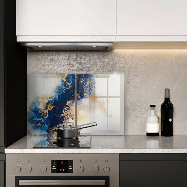 Skleněná krájecí deska Abstrakce s modrou