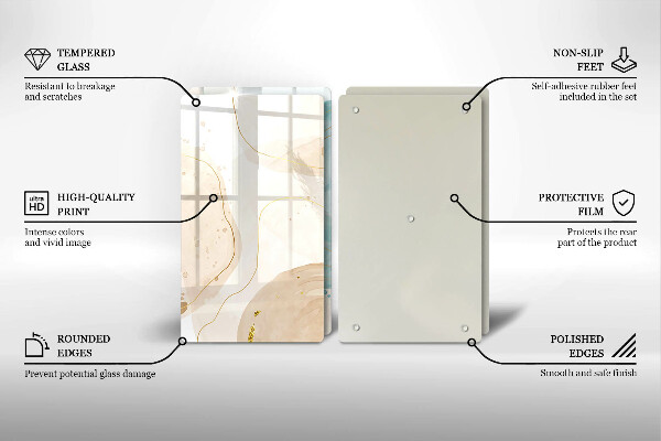 Skleněná krájecí deska Světlé boho tvary