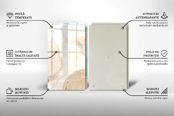 Skleněná krájecí deska Světlé boho tvary