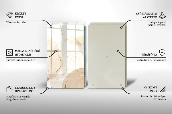 Skleněná krájecí deska Světlé boho tvary