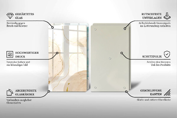 Skleněná krájecí deska Světlé boho tvary