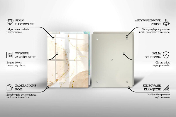 Skleněná krájecí deska Světlé boho tvary