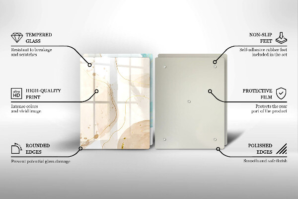 Skleněná krájecí deska Světlé boho tvary