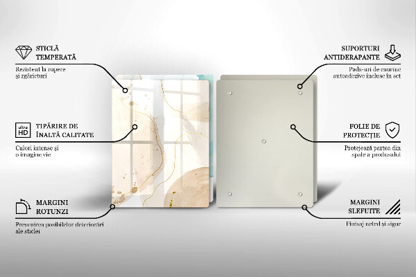 Skleněná krájecí deska Světlé boho tvary