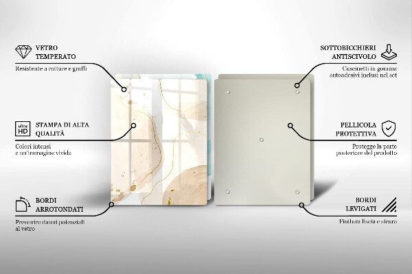 Skleněná krájecí deska Světlé boho tvary