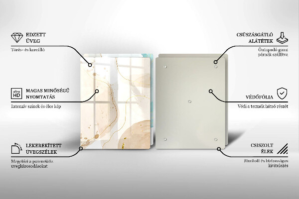 Skleněná krájecí deska Světlé boho tvary