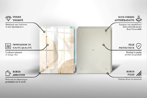 Skleněná krájecí deska Světlé boho tvary