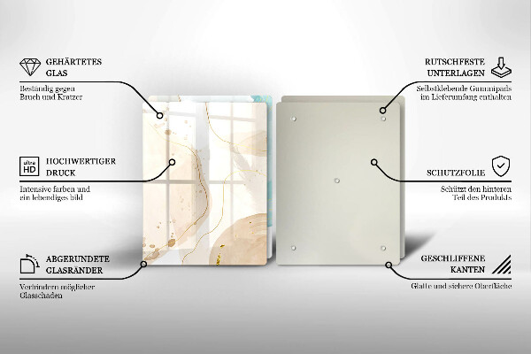 Skleněná krájecí deska Světlé boho tvary