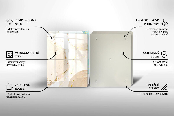 Skleněná krájecí deska Světlé boho tvary