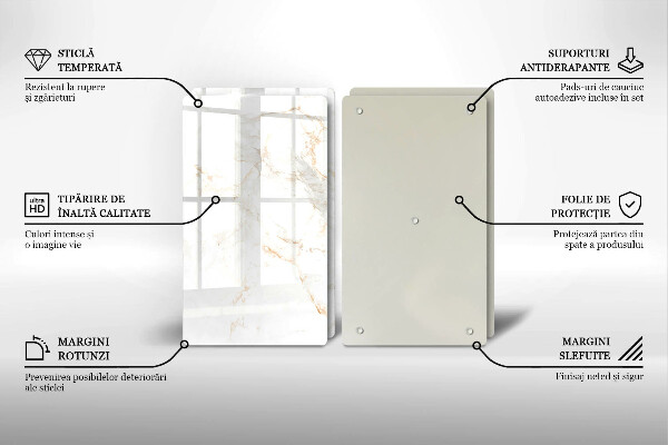 Skleněná krájecí deska Elegantní mramorový kámen