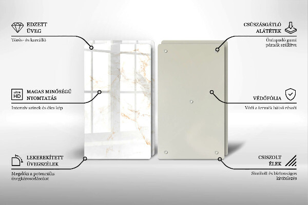 Skleněná krájecí deska Elegantní mramorový kámen