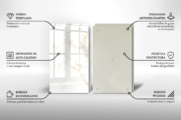 Skleněná krájecí deska Elegantní mramorový kámen