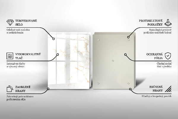 Skleněná krájecí deska Elegantní mramorový kámen