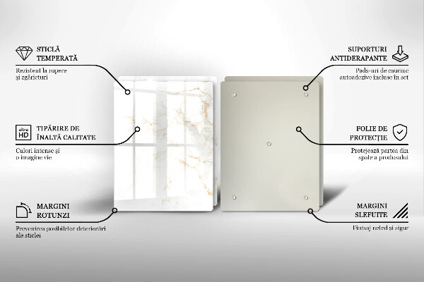 Skleněná krájecí deska Elegantní mramorový kámen