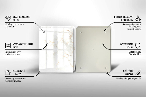 Skleněná krájecí deska Elegantní mramorový kámen