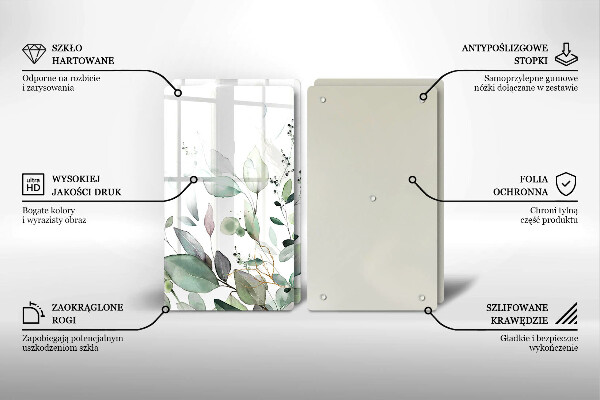 Skleněná krájecí deska Akvarel rostliny