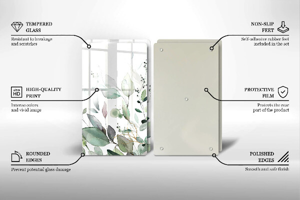 Skleněná krájecí deska Akvarel rostliny