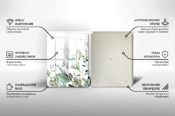 Skleněná krájecí deska Akvarel rostliny