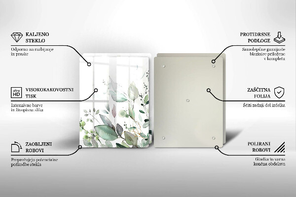 Skleněná krájecí deska Akvarel rostliny