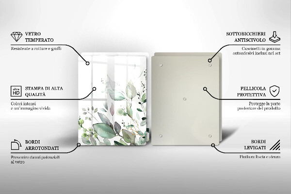 Skleněná krájecí deska Akvarel rostliny