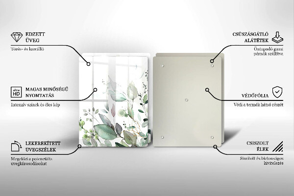 Skleněná krájecí deska Akvarel rostliny