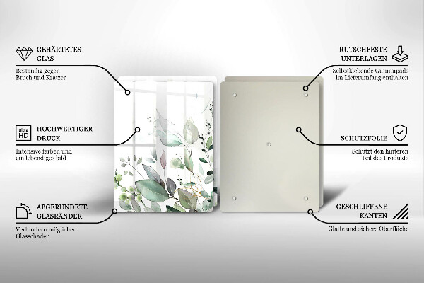 Skleněná krájecí deska Akvarel rostliny