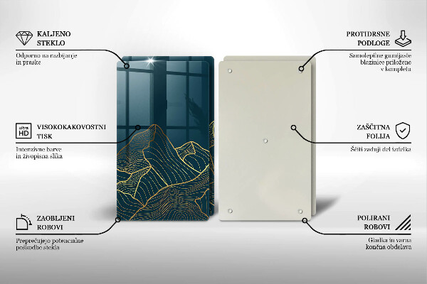 Skleněná krájecí deska Abstraktní hory