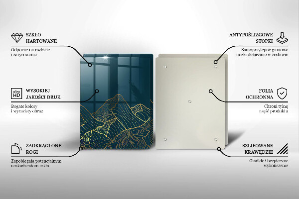 Skleněná krájecí deska Abstraktní hory