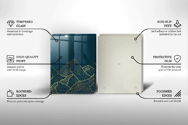 Skleněná krájecí deska Abstraktní hory