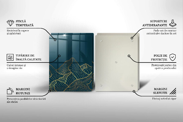 Skleněná krájecí deska Abstraktní hory