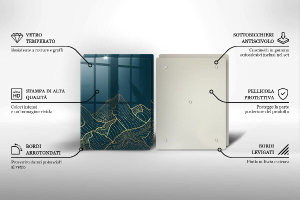 Skleněná krájecí deska Abstraktní hory