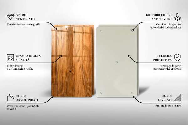 Skleněná krájecí deska Dřevěná prkna