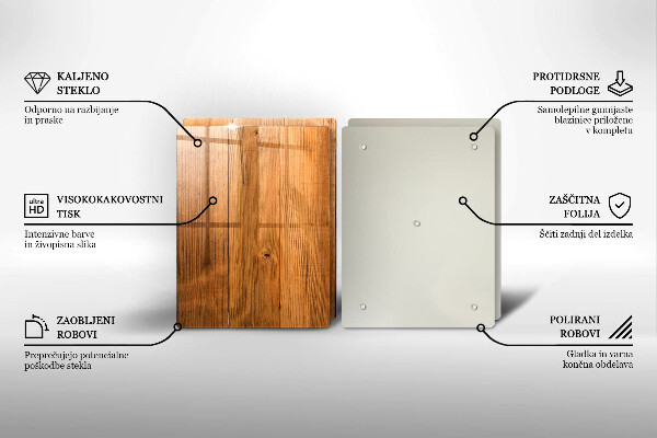 Skleněná krájecí deska Dřevěná prkna