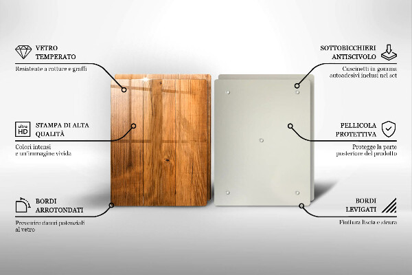 Skleněná krájecí deska Dřevěná prkna