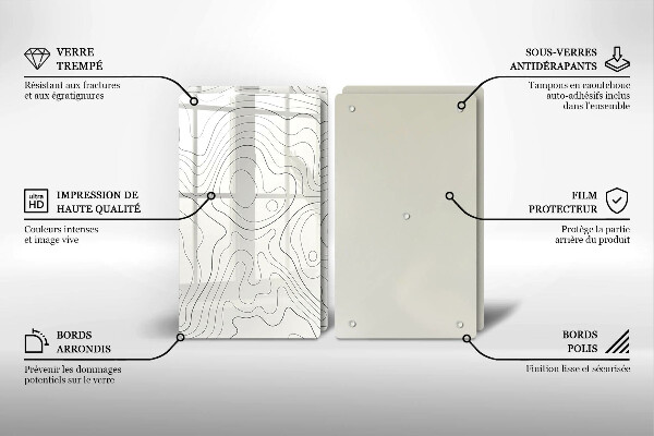 Skleněná krájecí deska Line art design