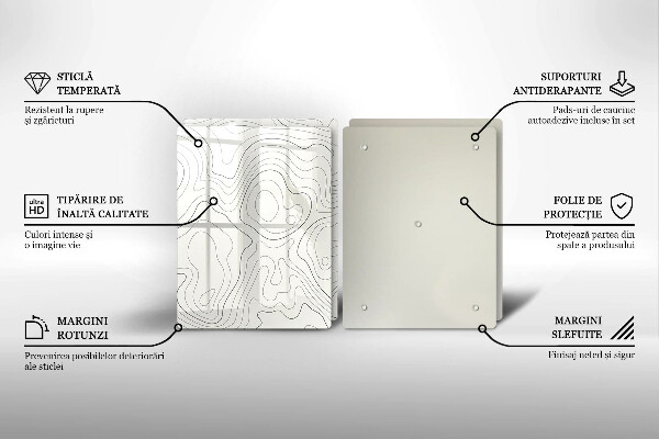 Skleněná krájecí deska Line art design