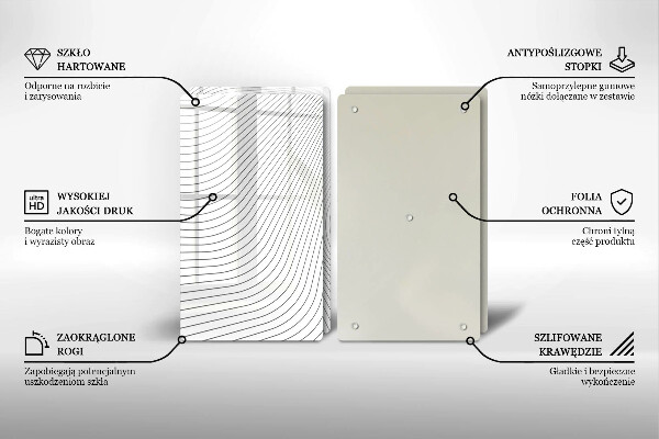 Skleněná krájecí deska Moderní čáry vzor