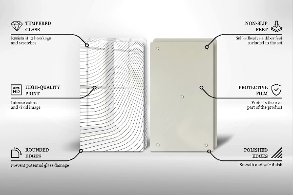 Skleněná krájecí deska Moderní čáry vzor