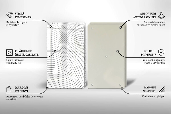 Skleněná krájecí deska Moderní čáry vzor