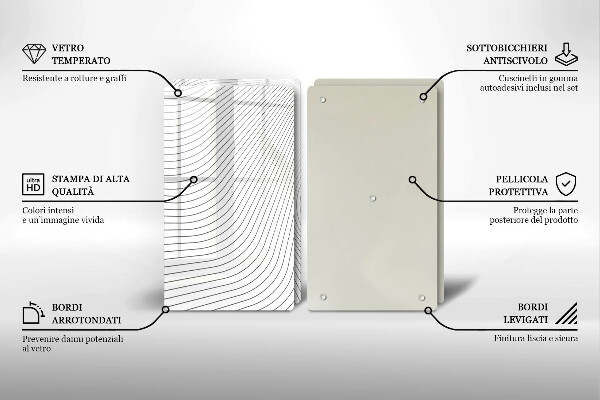 Skleněná krájecí deska Moderní čáry vzor