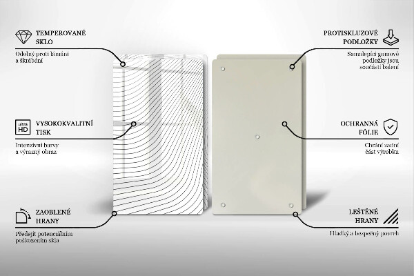 Skleněná krájecí deska Moderní čáry vzor