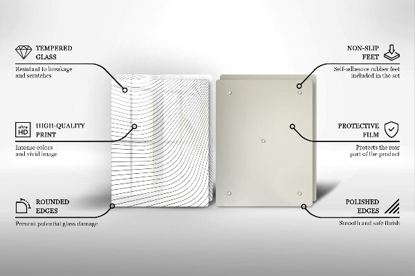 Skleněná krájecí deska Moderní čáry vzor