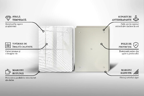 Skleněná krájecí deska Moderní čáry vzor